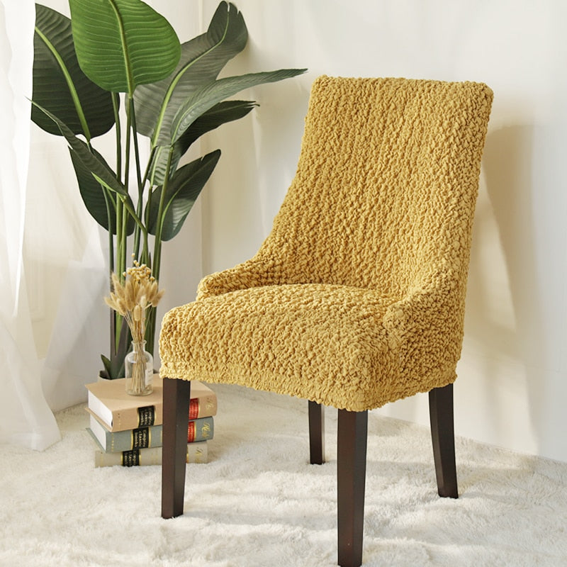 crinkled look arm chair slipcover for dining chair