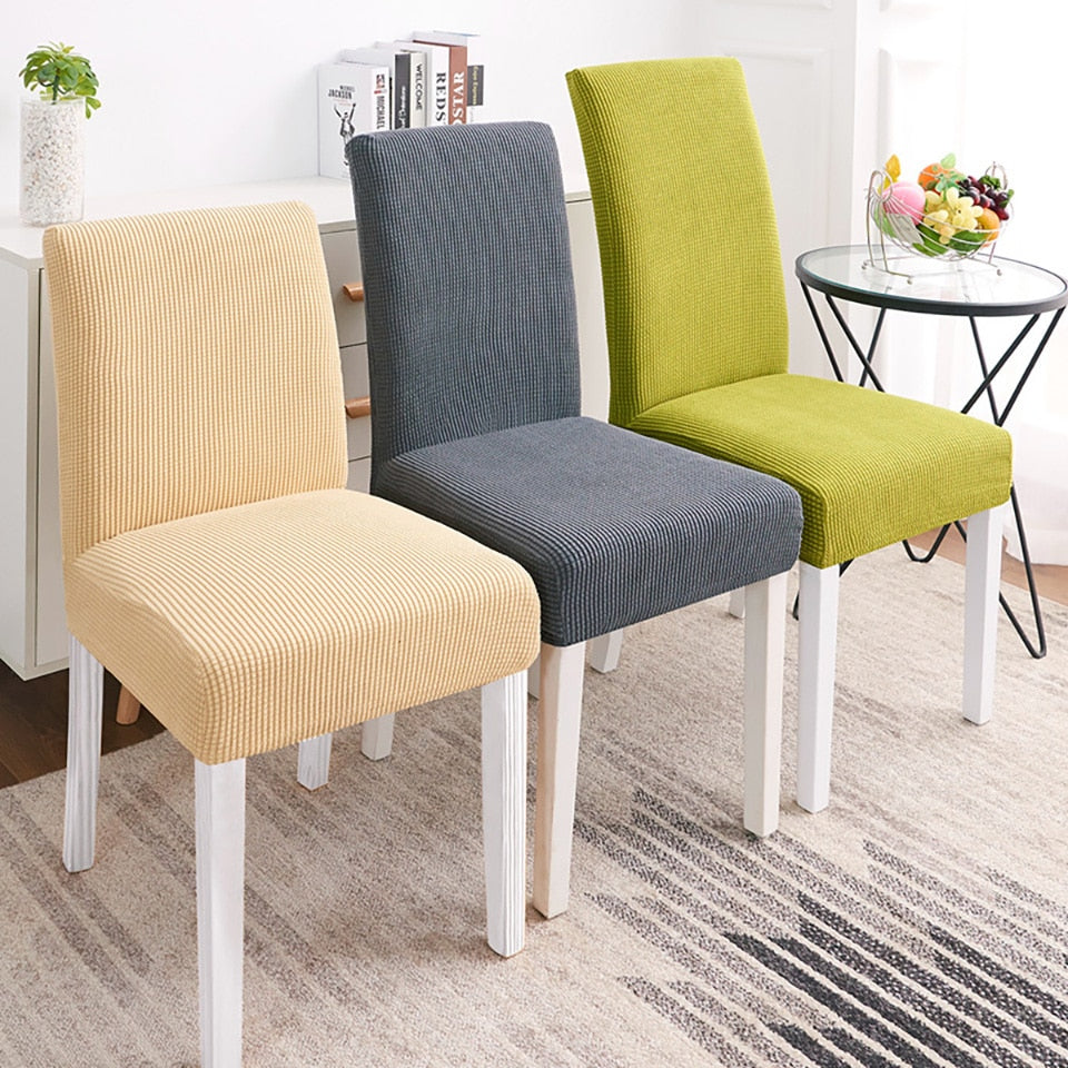 Short, Medium, or High Backrest Dining Chair Covers in Polar Fleece Chair Slipcovers/ Spandex Warm Stretchy Chair Cover for Home