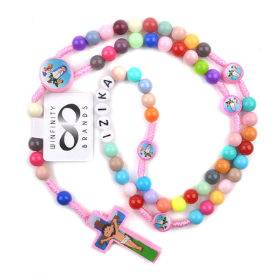 custom name kids rosary, rosary, girl rosary, baptism rosary, communion rosary, girl communion, rainbow rosary, kids rosary