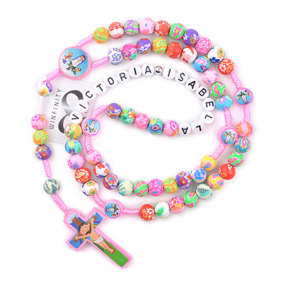 custom personalized catholic kids gift, kids rosary with name - winfinity brands