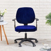 velvet office chair cover , 2 piece office chair cover in navy blue color