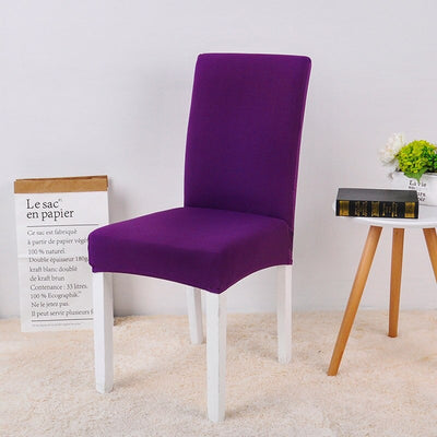 purple  color dining chair slip cover spandex