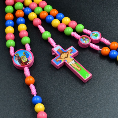 kids rosary, rosary, little girl rosary, baptism rosary, communion rosary, girl communion, rainbow rosary, kids rosary