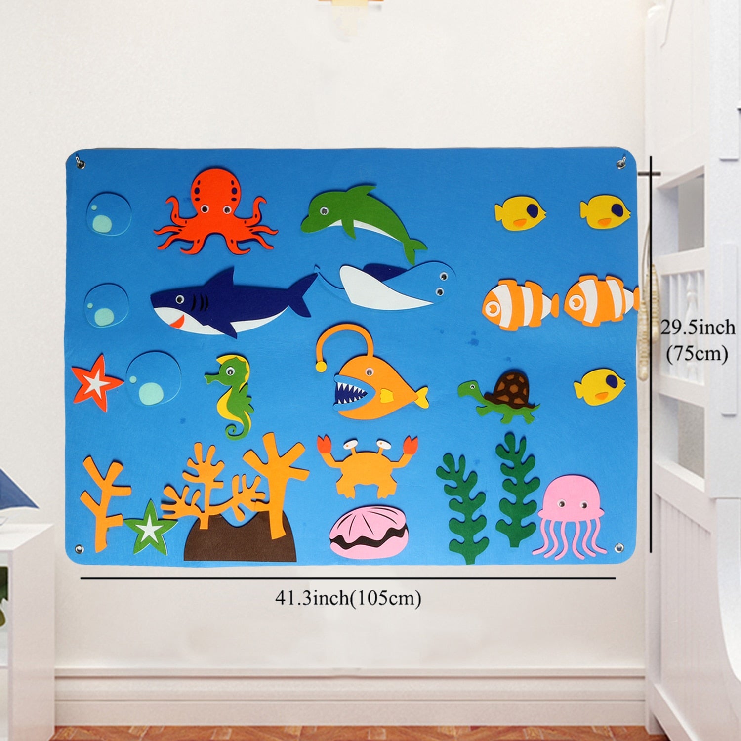 Montessori felt under the sea kids mural