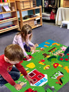 Montessori felt farm kids mural