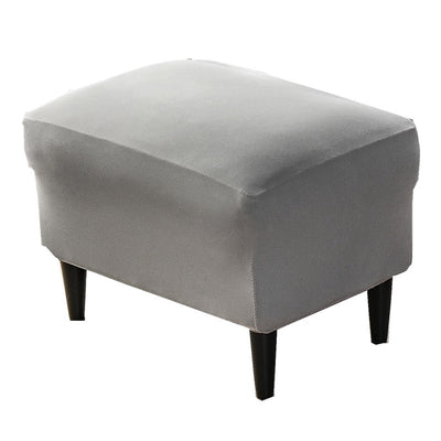 Solid Color Wingback Chair Slipcovers - Large Armchair Cover - 2 Piece Stretch Chair Cover & Optional Matching Ottoman Cover