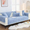 blue color Anti-Slip Extra Thick Plush Sofa Throw or Blanket Style Slipcover