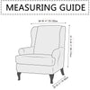 Solid Color Wingback Chair Slipcovers - Large Armchair Cover - 2 Piece Stretch Chair Cover & Optional Matching Ottoman Cover