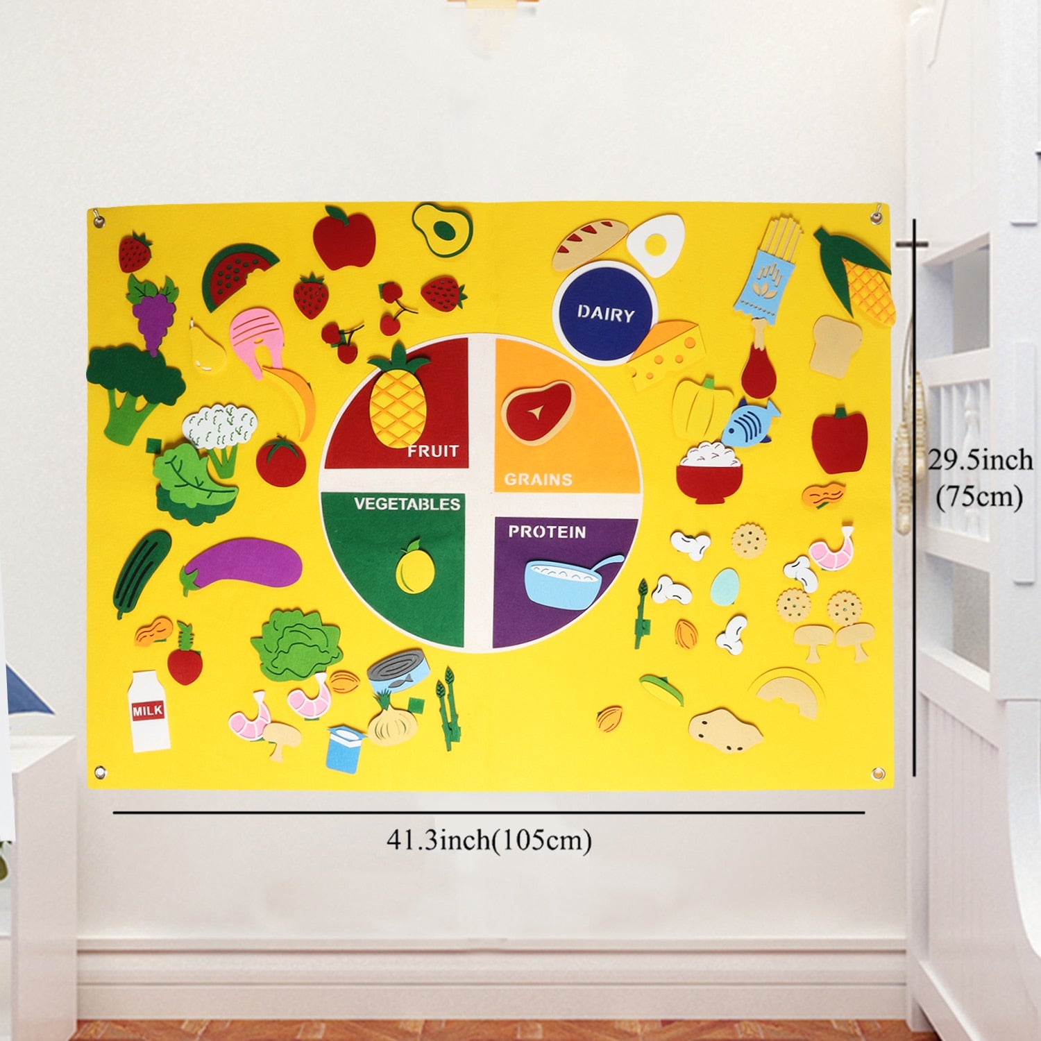 Montessori felt food chart kids mural