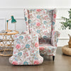 Floral Wingback Chair Slipcovers - Large Arm Chair Cover - 2 Piece Chair Protection Cover & Optional Matching Ottoman Cover