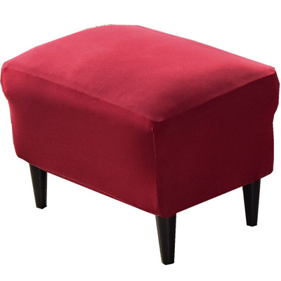 Solid Color Wingback Chair Slipcovers - Large Armchair Cover - 2 Piece Stretch Chair Cover & Optional Matching Ottoman Cover