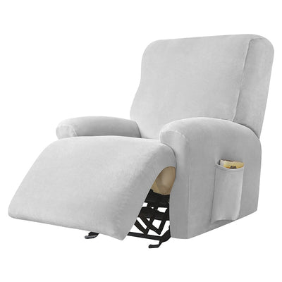 Velveteen Recliner Arm Chair Slipcovers - Lazy Boy Chair Cover - Sofa Chair Cover - 4 Piece Set Velvety Recliner Stretch Chair Cover
