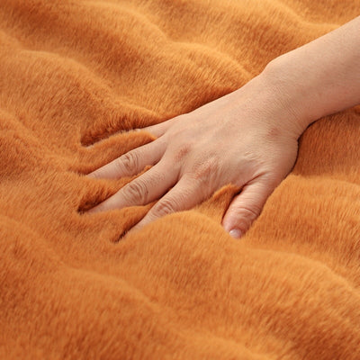 plush orange color Anti-Slip Extra Thick Plush Sofa Throw or Blanket Style Slipcover