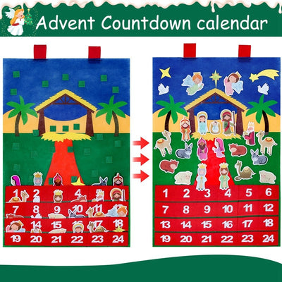 felt christmas calendar nativity scene for kids