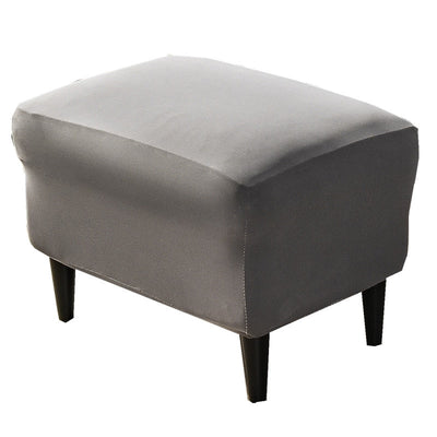 Solid Color Wingback Chair Slipcovers - Large Armchair Cover - 2 Piece Stretch Chair Cover & Optional Matching Ottoman Cover