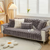 grey color Anti-Slip Extra Thick Plush Sofa Throw or Blanket Style Slipcover