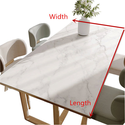 1.5mm Marble Look Silicone Table Protector - Round Circle, Square, Rectangle Silicone PU Leather Table Top Mat, Water & Heat Resistant Placemat
