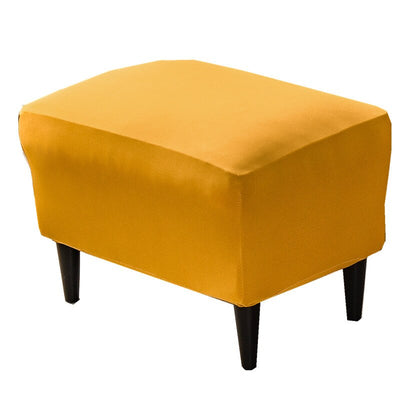Solid Color Wingback Chair Slipcovers - Large Armchair Cover - 2 Piece Stretch Chair Cover & Optional Matching Ottoman Cover