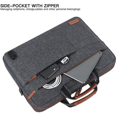 Multi-Functional Travel Laptop Messenger Bag with USB Charging Port -  Sizes: 14",15.6",17"