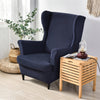 Solid Color Wingback Chair Slipcovers - Large Armchair Cover - 2 Piece Stretch Chair Cover & Optional Matching Ottoman Cover