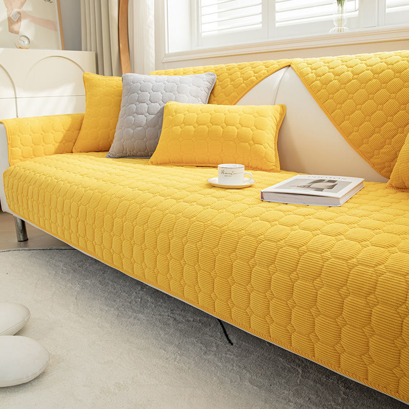 ANTI-SLIP PLUSH PATTERN MINIMALIST SOFA THROW OR TOWEL STYLE SLIPCOVERS