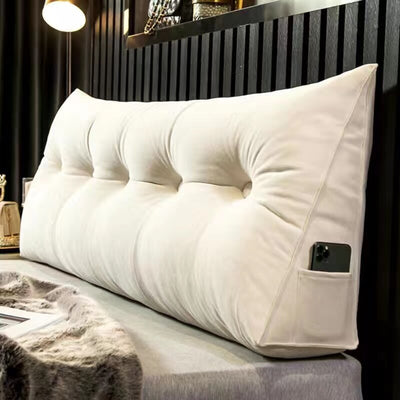 Large Headboard Bed Rest Pillow, Triangular Bed Backrest Pillow, Soft Velveteen Relaxation Décor Pillow, Headboard Wedge Bed Rest Pillow