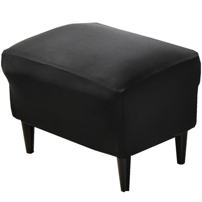 Solid Color Wingback Chair Slipcovers - Large Armchair Cover - 2 Piece Stretch Chair Cover & Optional Matching Ottoman Cover