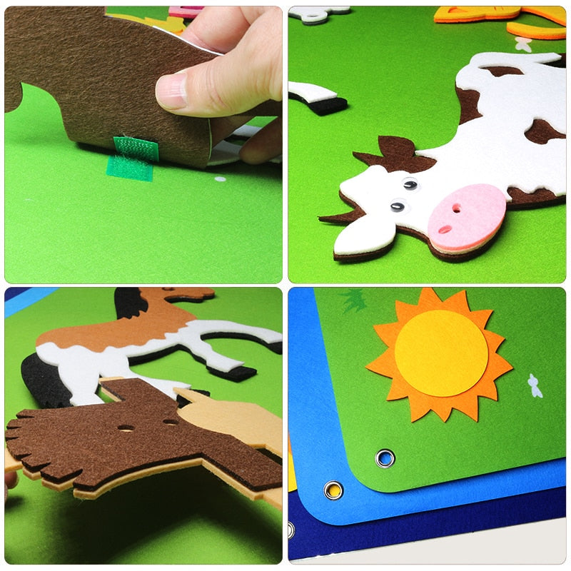CREATEME™  Montessori Felt Story Board Kids - Farm, Under the Sea, My Body, Outer Space and More!