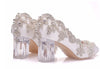 small clear heel wedding shoes