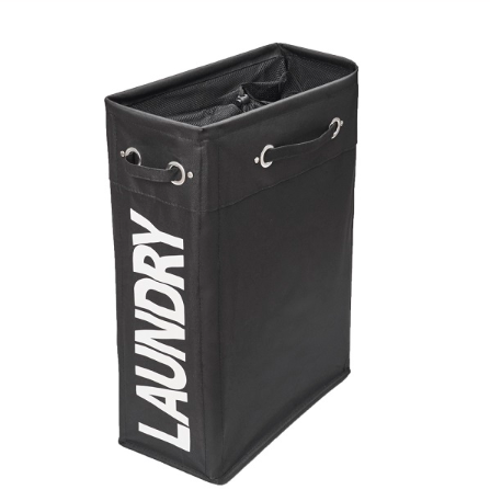 laundry bin, laundry hamper, stylish laundry bin, black laundry bin, slim laundry bin