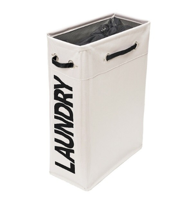 laundry bin, laundry hamper, stylish laundry bin, white laundry bin, slim laundry bin