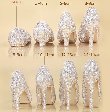 Glass Slipper Crystal Shoes Customised Gemstone Heels 