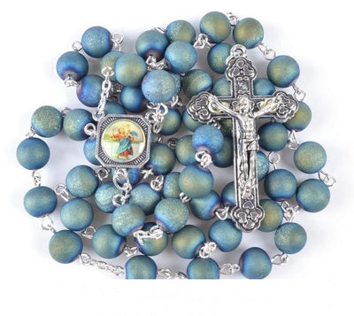 stone rosary, natural sone rosary, catholic shop st christopher rosary, add a name