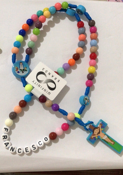 CREATEME™ First Rosary - Kids Custom Name Rainbow Rosary