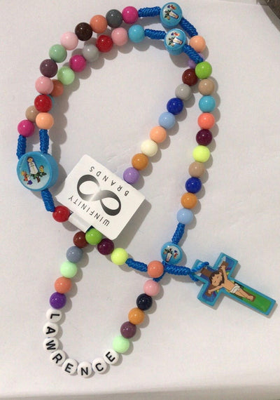 CREATEME™ First Rosary - Kids Custom Name Rainbow Rosary