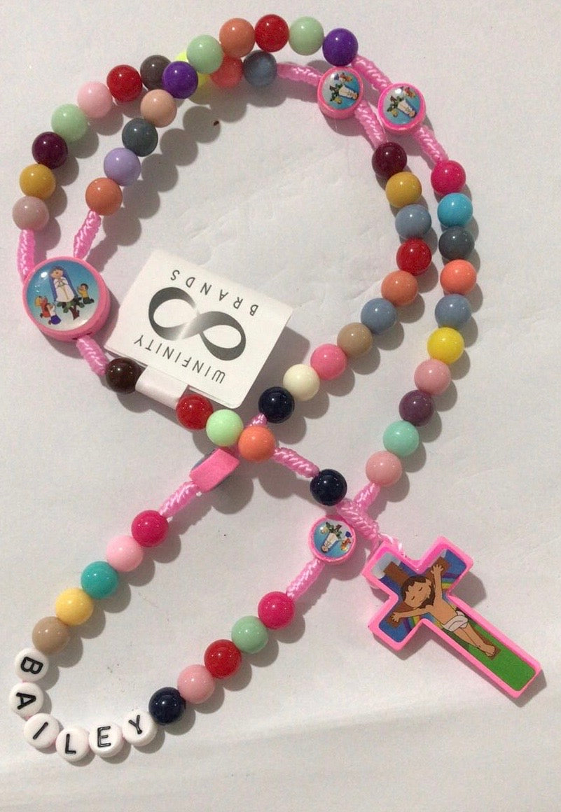 CREATEME™ First Rosary - Kids Custom Name Rainbow Rosary - Winfinity Brands