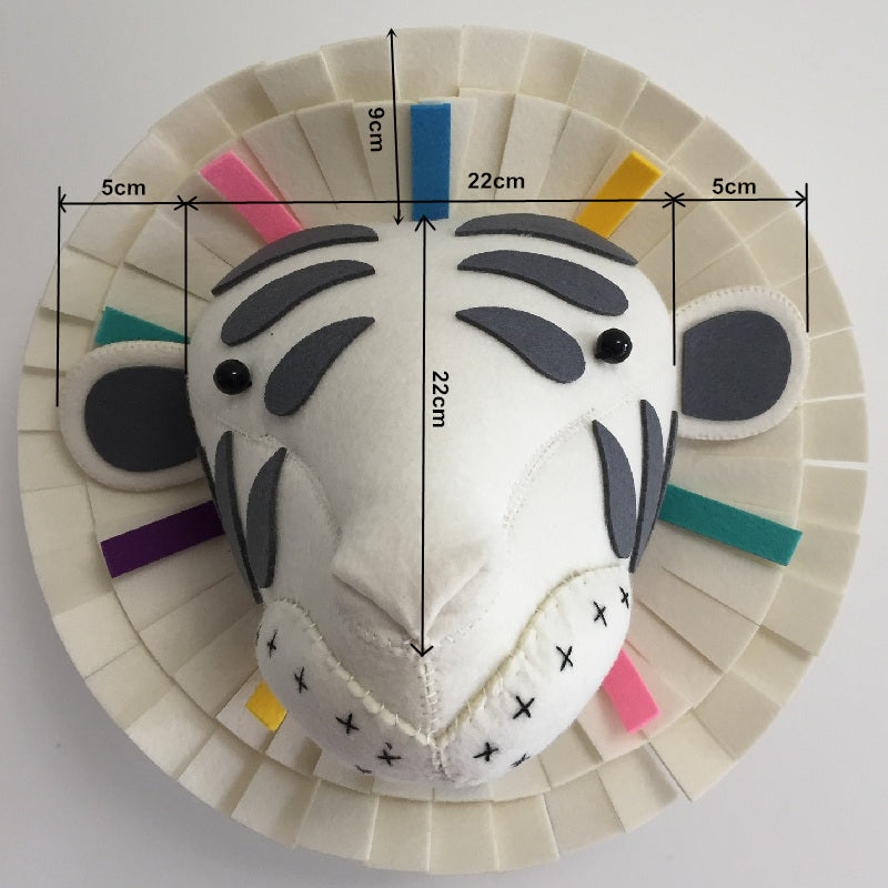 Faux Animal Heads, baby room decor, kids animal heads, premium animal wall mount head, colorful wall mount head, lion wall mount head