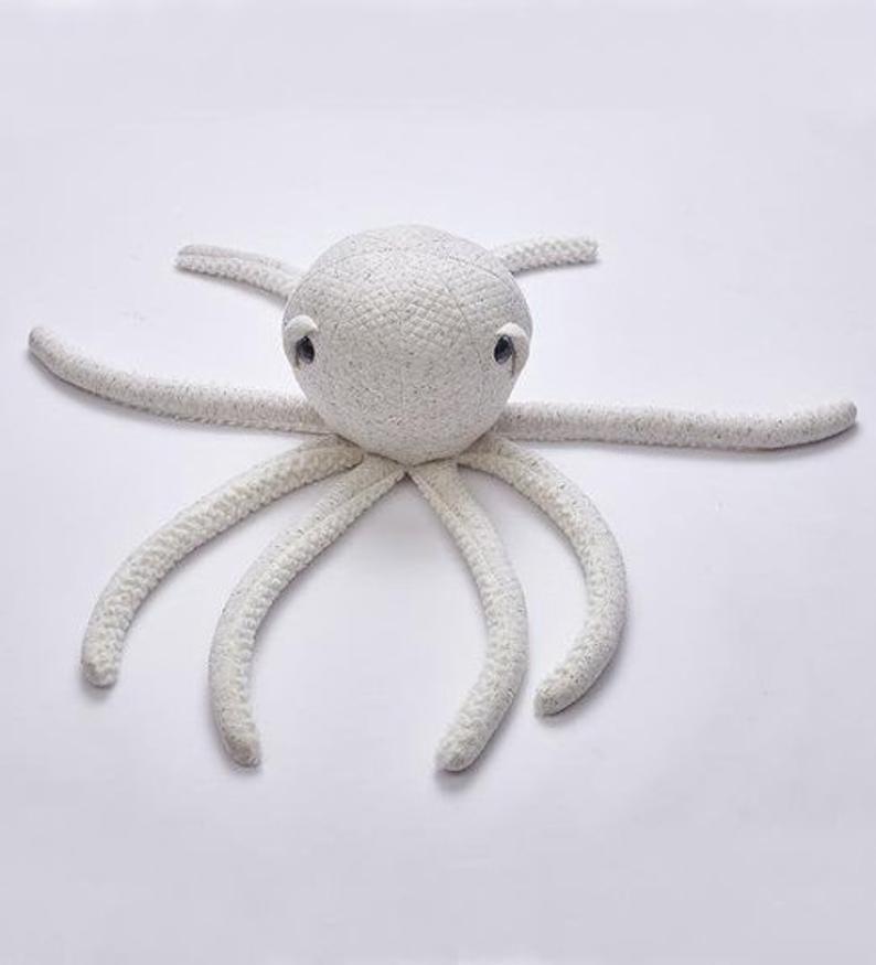 big stuffed octopus, nursery room decor, plush large whale nordice theme, stuffed whale with droopy eyes