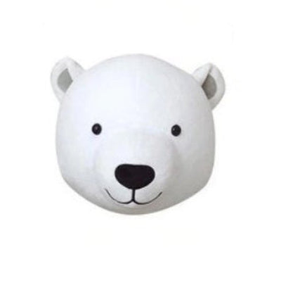 white polar bear head plush wall decor nursery baby room