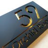 gold and black address sign modern