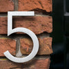 3.9inch or 5.9 inch silver out door house numbers floating  on brick 5