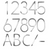 SLIMLINE Modern Silver/Nickel Color Floating or Address Flush House Numbers