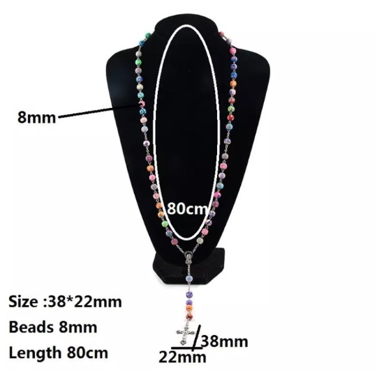 rainbow clay rosary made to order handmade colorful rosary