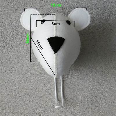 handmade polar bear wall hook for kids, room decor