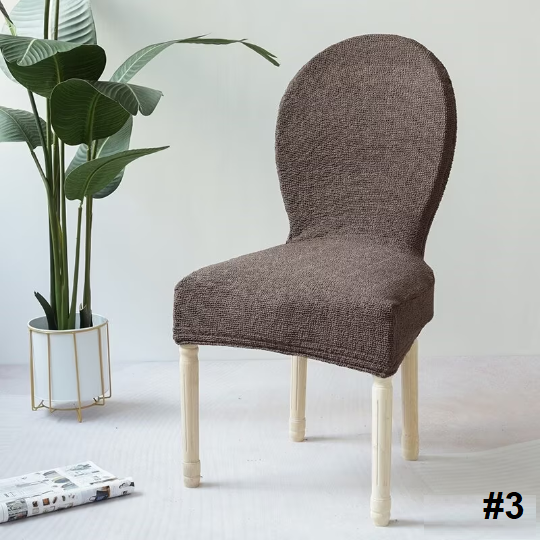 oval back king louis chair slip cover  brown