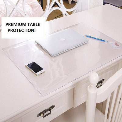 clear transparent desk plastic protector, custom size desk protectors - winfinity brands