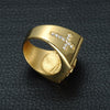 religious gold jesus thick mens ring