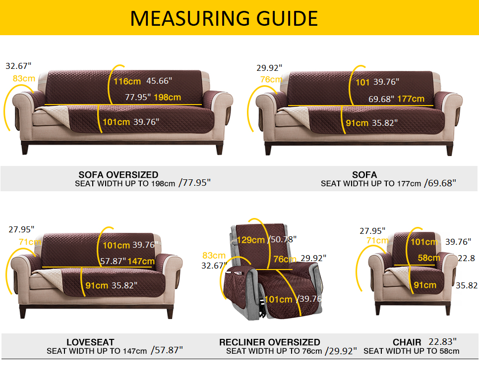 Sofa Protector Cover - Quality Quilted Couch Slipcovers