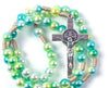 colorful rosary, create your own rosary, personalized rosary, rosary beads, rosary for teens, rosary for kids, colorful rosary beads, green rosary, rosary pearl rosary