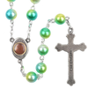 winfinity brands - Jerusalem rosary soil from INRI rosary - walk with jesus rosary Jerusalem soil medallion - winfinity brands - pearl rosary colorful rainbow with name personalized